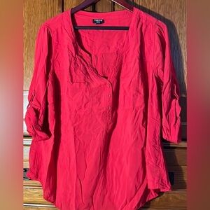 Torrid Harper Challis V-neck Roll-tab 3/4 Sleeve Pullover Relaxed Fit Tunic